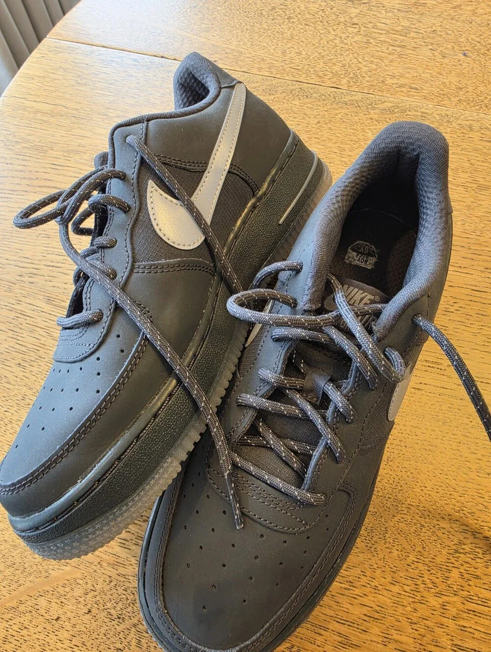 Kids Nike Air Force 1- Black Low-Top Athletic Sneakers